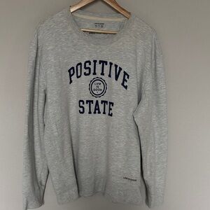 Life Is Good Positive State Men's Crewneck Sweatshirt Light Gray Fleece Size XXL